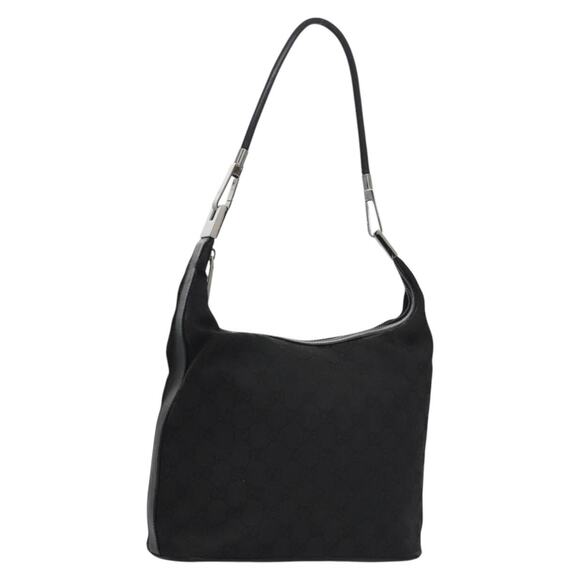 GUCCI GG Canvas Tote Bag Black Silver - Picture 1 of 16